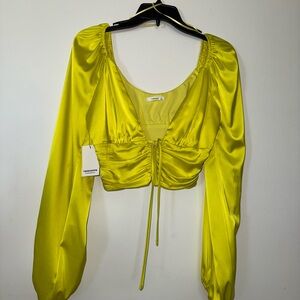Tenshoppe Trendyol Women's Yellow Satin Top